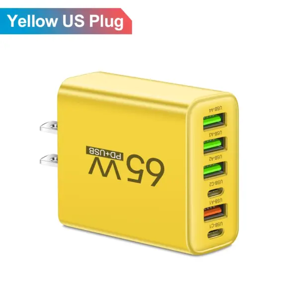 65W 6-Port USB Fast Charging Wall Charger - Image 3