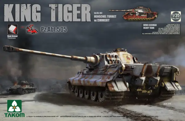 Takom 1/35 Sd.Kfz.182 King Tiger Tank Kit - Image 4