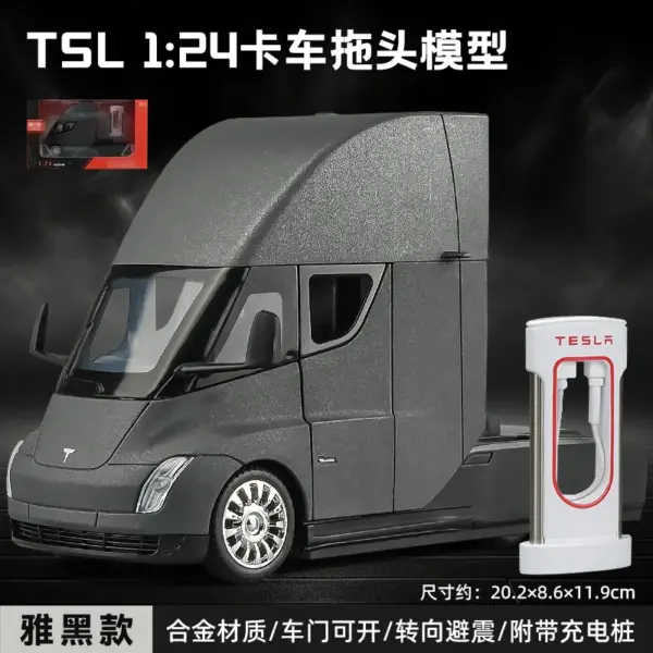1:24 Metal Tesla SEMI Truck Diecast Model - Image 5