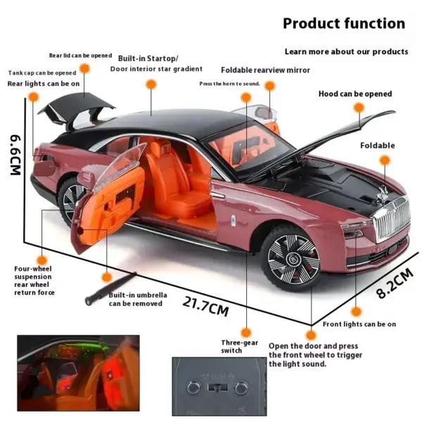 1:24 Rolls Royce Spectre Diecast Model Car - Image 2