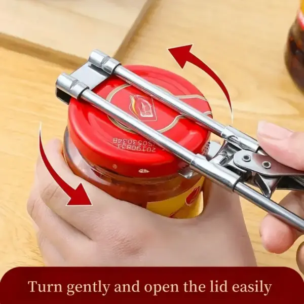 Adjustable Stainless Steel Jar and Bottle Opener - Image 3