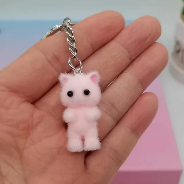 Kawaii Kitty Cat Bow Heart Keychain - Image 7