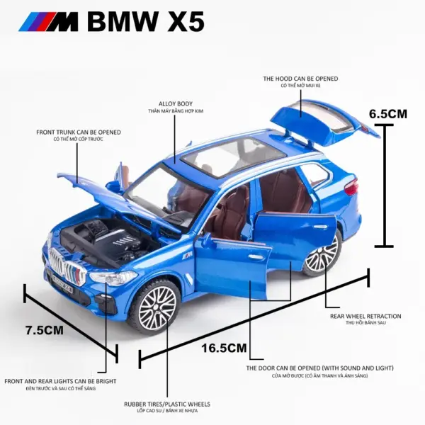 1:32 BMW X5 SUV Alloy Diecast Model Car - Image 3