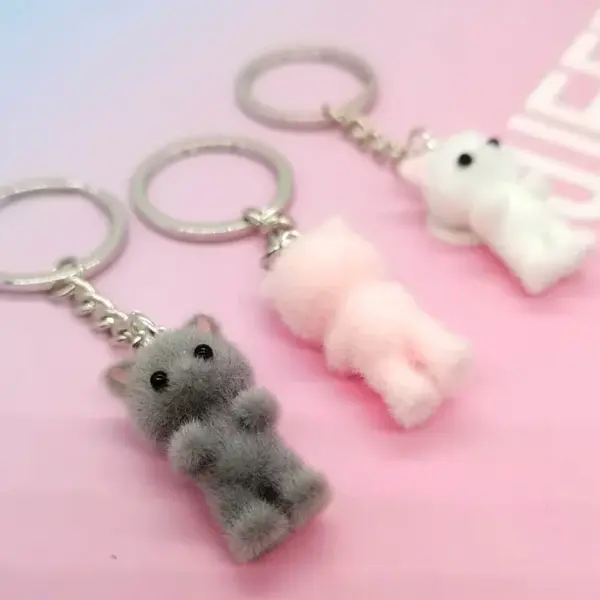 Kawaii Cat Keychain 3D Cartoon Design - Image 3