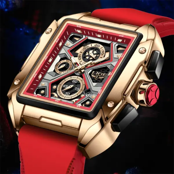LIGE 2023 Square Quartz Sports Watch
