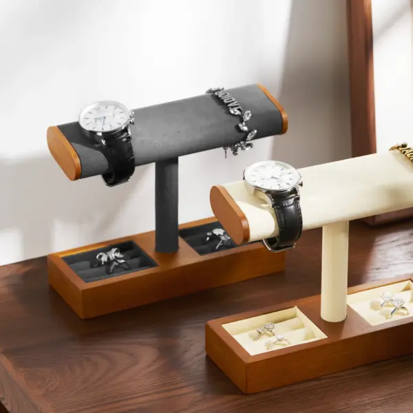 Wooden Jewelry Display Stand for Watches and Rings - Image 3