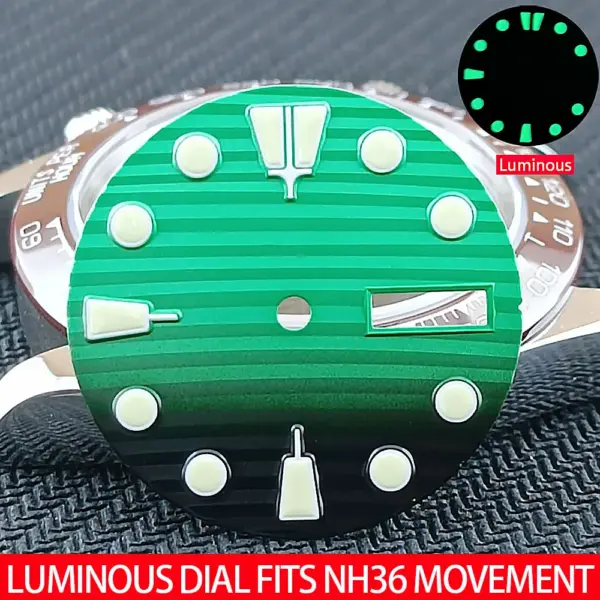 28.5mm Green Luminous Watch Dial for NH35/NH36 - Image 11