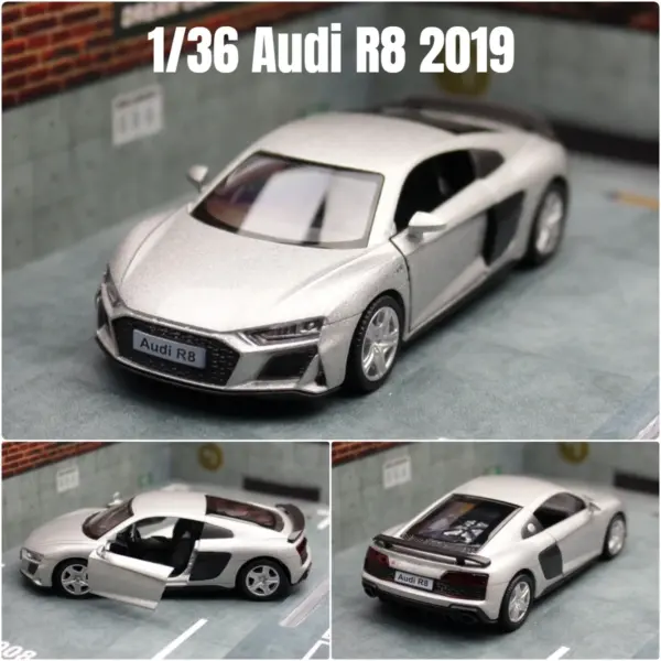 1:36 Audi R8 Coupe Diecast Model Car - Image 9