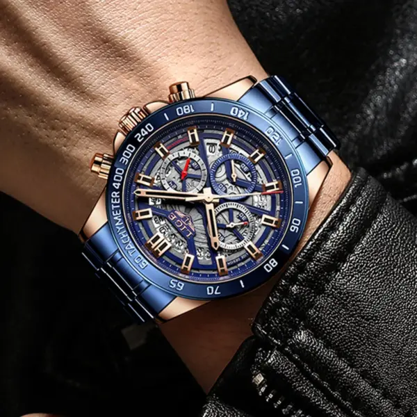 LIGE Men's Luxury Chronograph Watch - Image 5