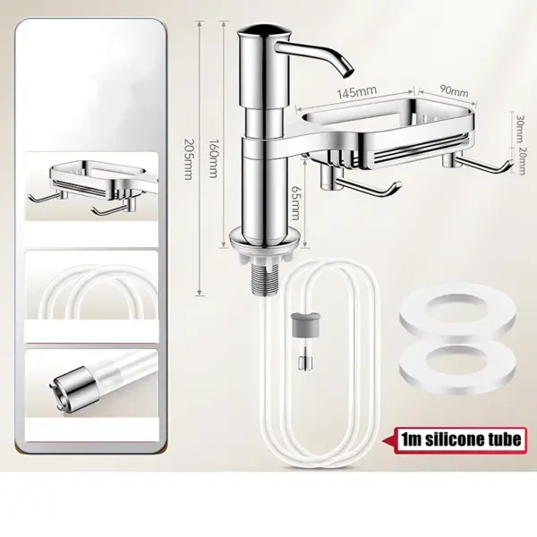 Kitchen Sink Soap Dispenser with Storage Rack - Image 7