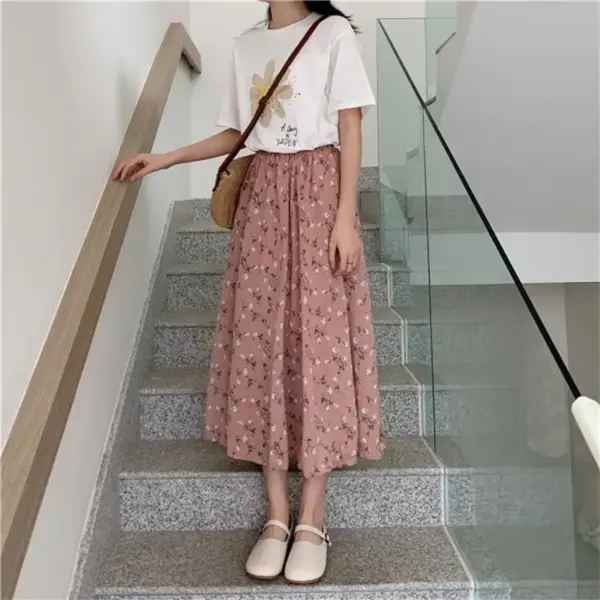 Floral A-line Midi Skirt for Women - Image 6