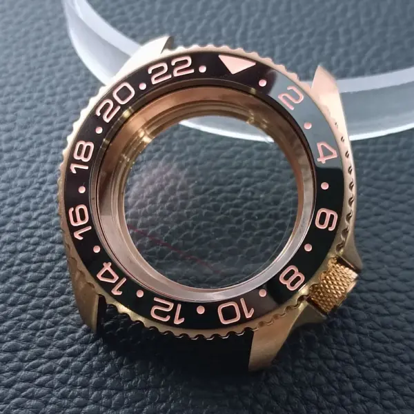 42mm Gold Rose Gold Stainless Steel Watch Case - Image 19