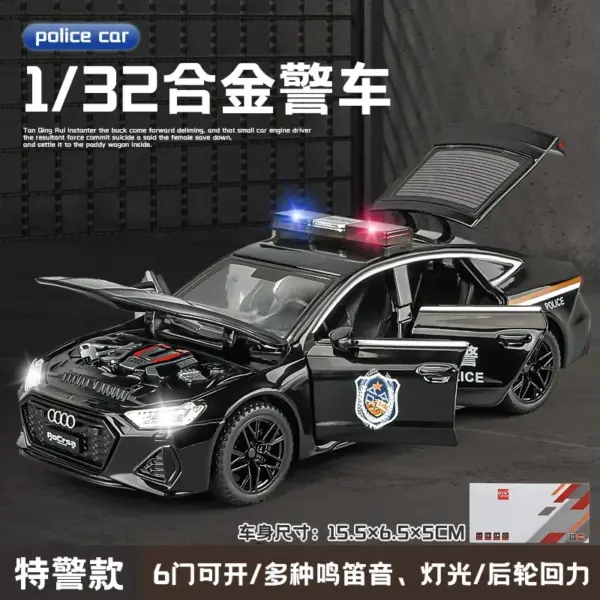1:32 AUDI RS7 Police Car Diecast Model - Image 5