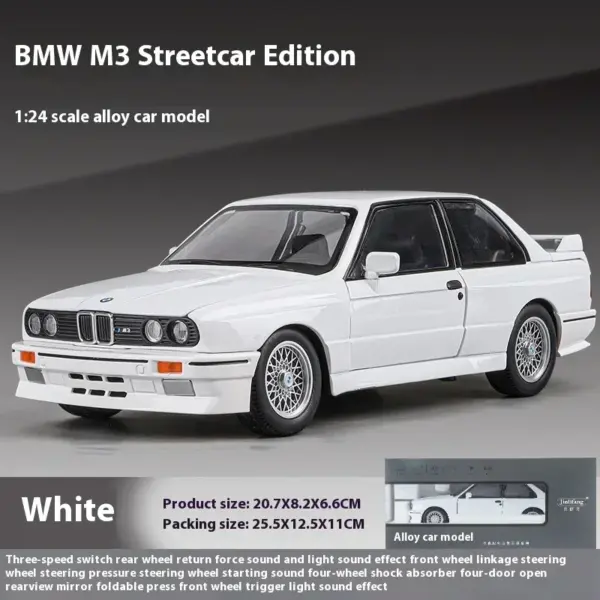 1:24 BMW M3 E30 Metal Diecast Car Model - Image 12