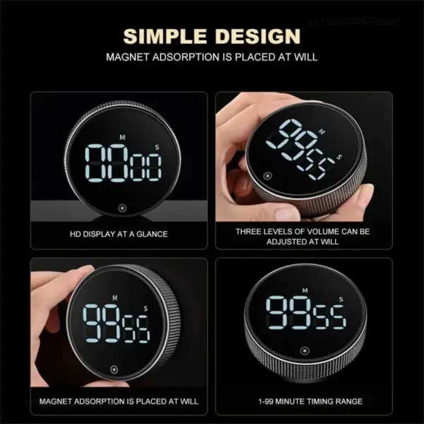 Digital Rotary Kitchen Timer with LED Display - Image 4