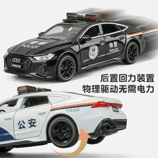 1:32 AUDI RS7 Police Car Diecast Model - Image 3