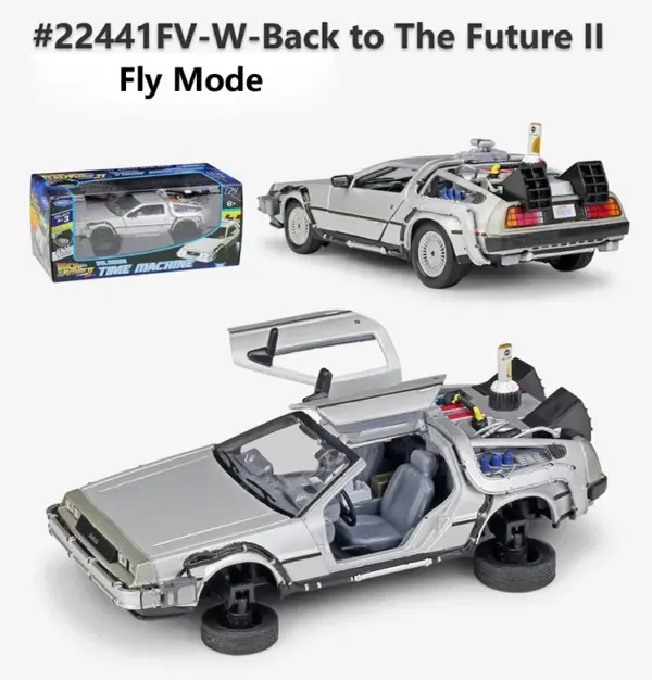 WELLY 1:24 Scale Diecast DeLorean Model Car - Image 9