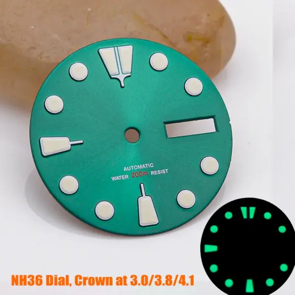 28.5mm Green Luminous Watch Dial for NH35 NH36 - Image 19