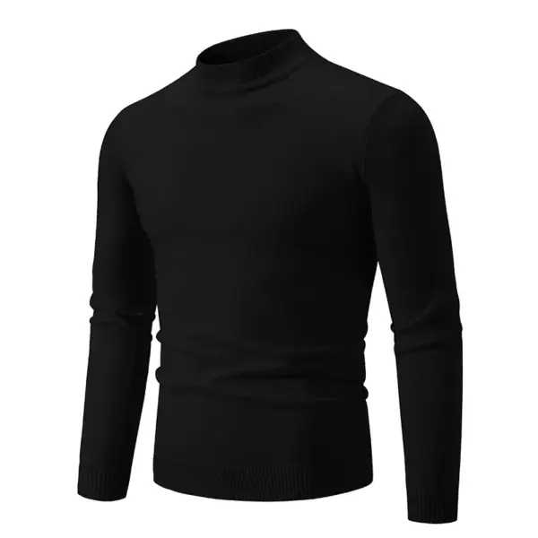Men's Mock Neck Casual Autumn Sweater - Image 2