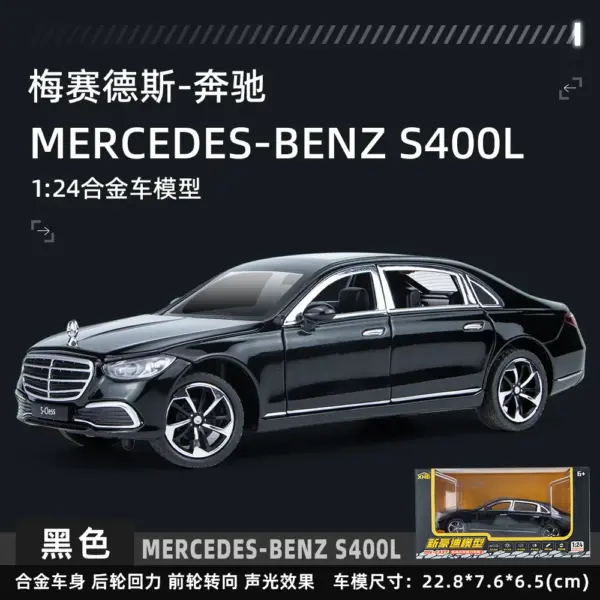 1:24 Mercedes-Benz S400L Diecast Model Car - Image 9