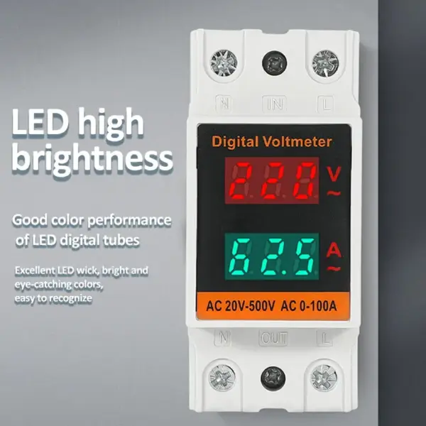 LCD Dual Digital Din Rail Power Meter - Image 4