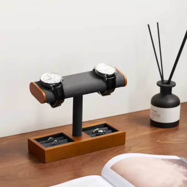 Wooden Jewelry Display Stand for Watches and Rings - Image 2