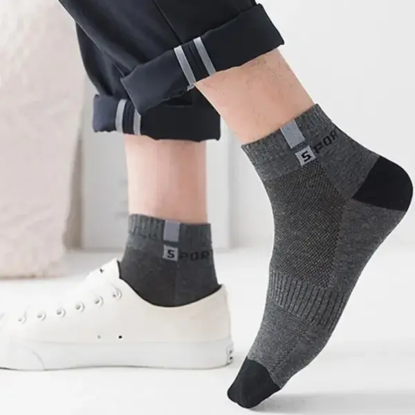 5 Pairs Breathable Bamboo Fiber Men's Socks - Image 2