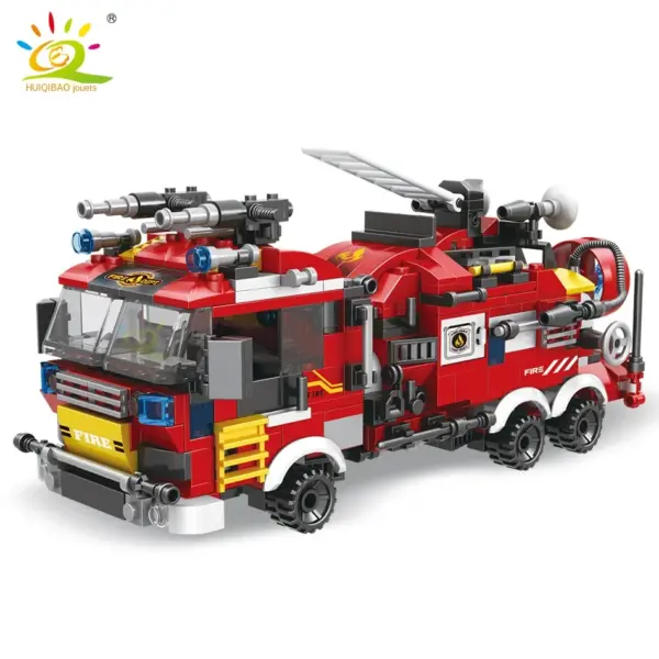 HUIQIBAO 806pcs Fire Truck Building Blocks Set - Image 3