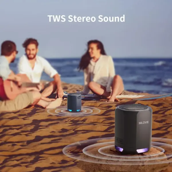 MLOVE P1 Portable Bluetooth Speaker with RGB Lights - Image 4