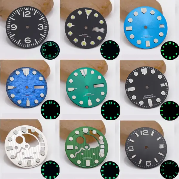 28.5mm Green Luminous Watch Dial for NH35 NH36 - Image 2