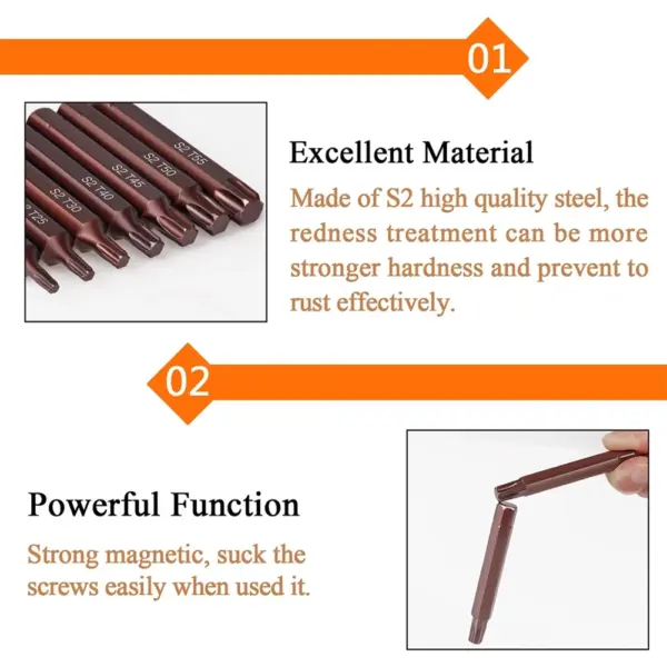 10mm Hex Shank Magnetic Torx Bit Set - Image 6