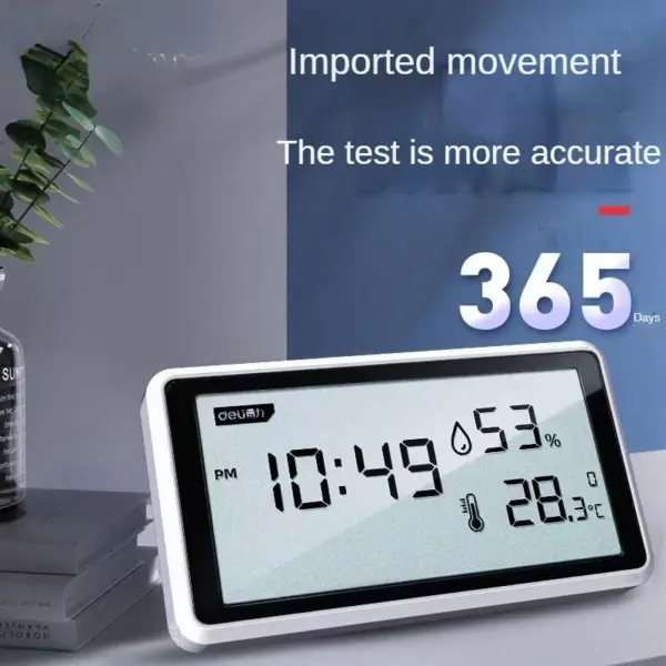 Xiaomi Deli Digital Thermometer Hygrometer Alarm Clock - Image 2
