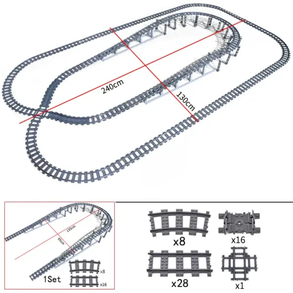 Flexible Building Block Train Tracks Set - Image 61