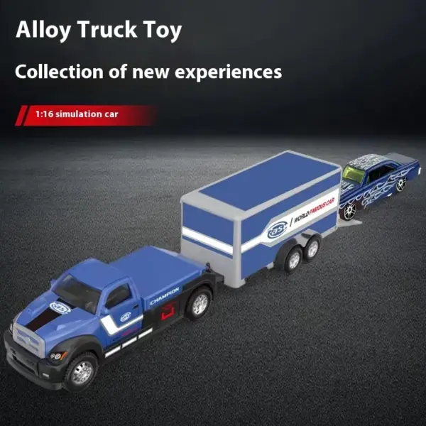 Miniature Dual-Deck Alloy Transport Truck Model - Image 4