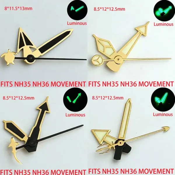 NH35 NH36 Watch Hands Green Luminous Set - Image 3