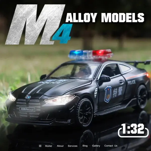 1:32 Scale BMW M4 Police Diecast Car Model