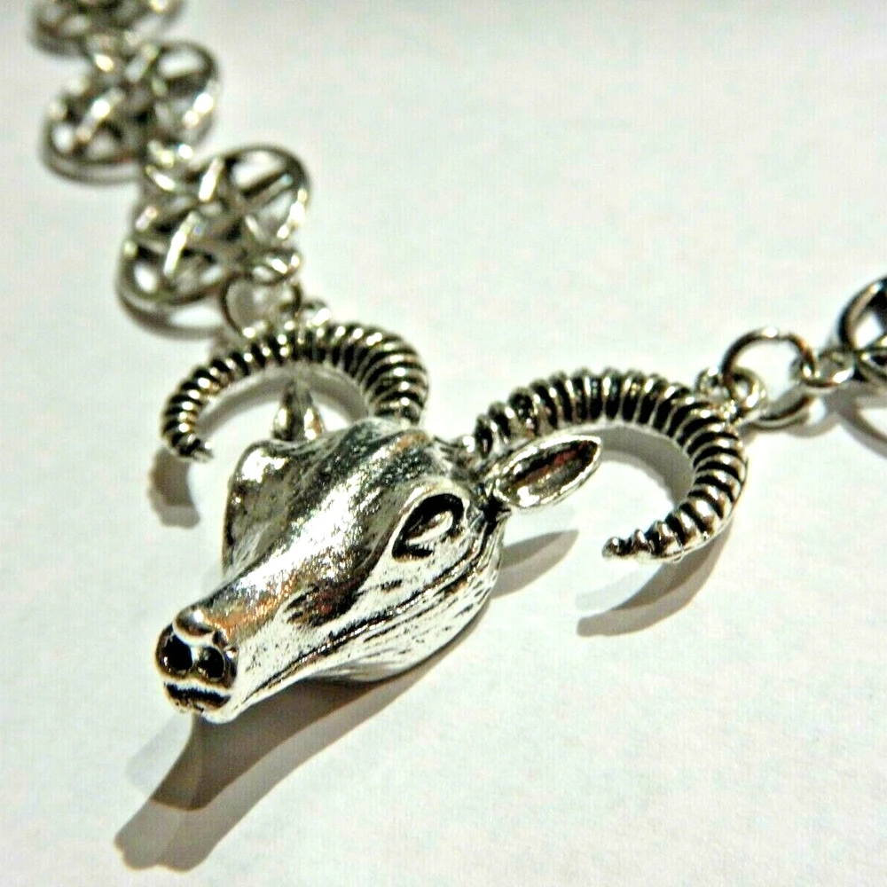 Ram Skull Pendant Choker Necklace 3 Ram Skull Pendant Choker Necklace - Image 3