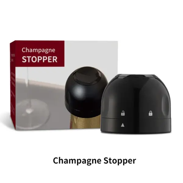 Vacuum Silicone Champagne Bottle Stopper Black - Image 7