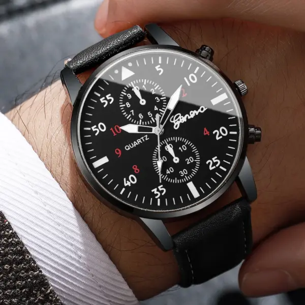 4PCs Men's Quartz Watch Set Stylish Collection - Image 5