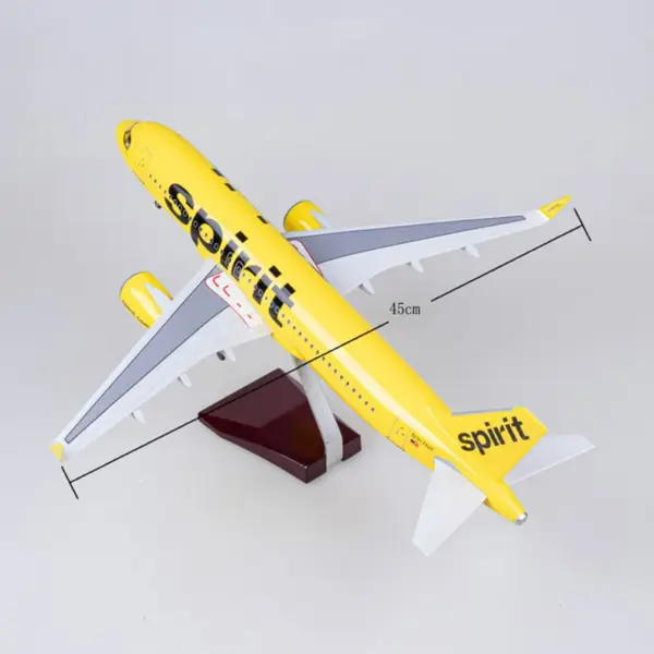 A320NEO Spirit Airlines Diecast Model with Lights - Image 3