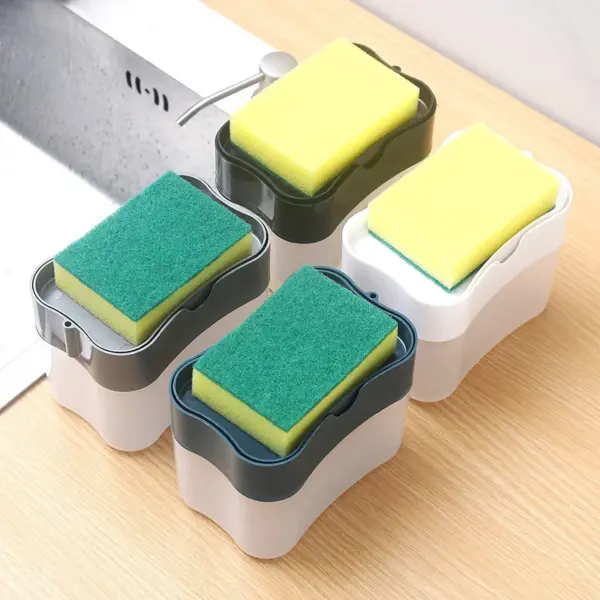 Kitchen Soap Dispenser with Sponge Holder - Image 3