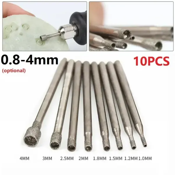 10 PCS Diamond Burr Drill Bits 0.8-4mm Set - Image 2