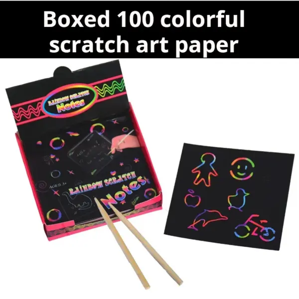 100PCS Rainbow Scratch Drawing Note Cards - Image 6
