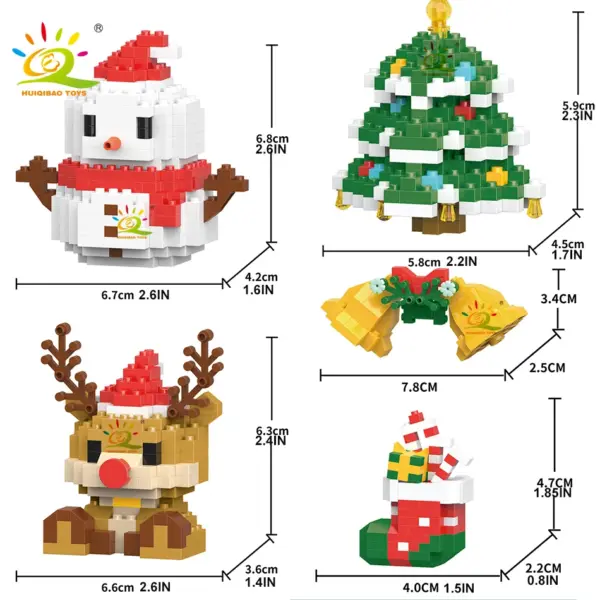 Christmas Elk Deer Santa Claus Building Blocks Set - Image 5
