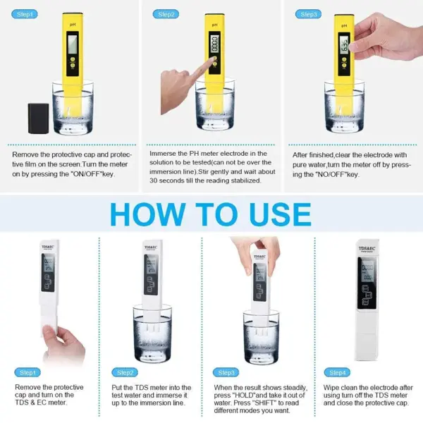 Digital TDS and pH Meter Combo Tester - Image 4