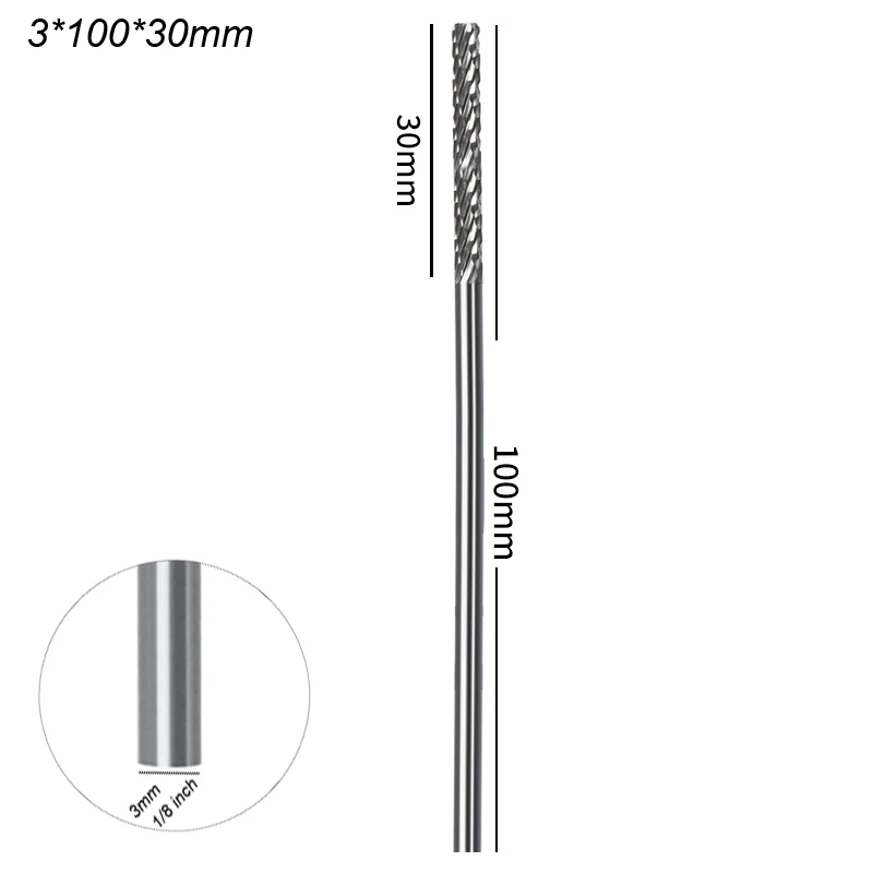 3mm 1/8 Inch Long Shank Carbide Burr Set 9 3mm 1/8 Inch Long Shank Carbide Burr Set - Image 9