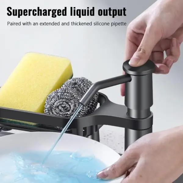 Kitchen Sink Soap Dispenser with Storage Rack - Image 5