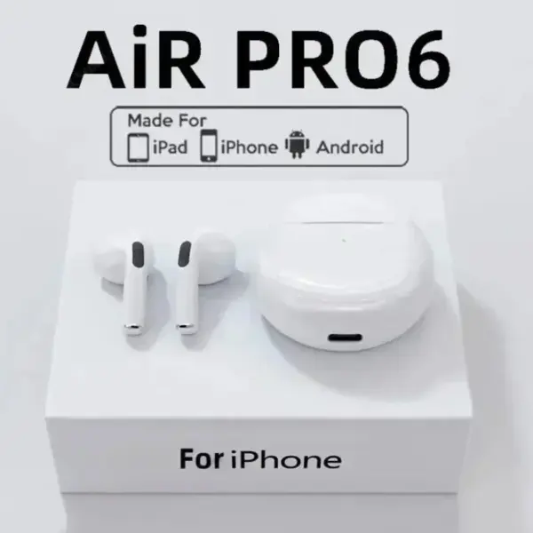 Pro 6 TWS Bluetooth Earphones for iPhone