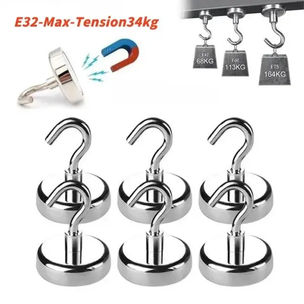 10PCS Stainless Steel Magnet Hooks for Storage - Image 7