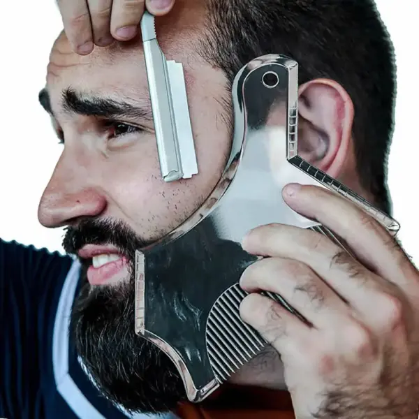 Beard Styling Comb with Shaping Template Tool - Image 4